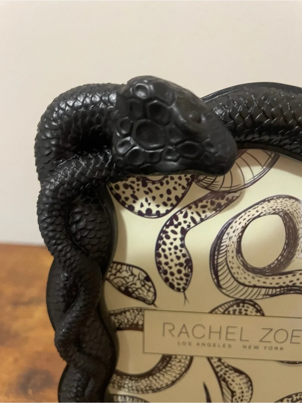 Rachel Zoe Black Snake-Textured Photo Frame